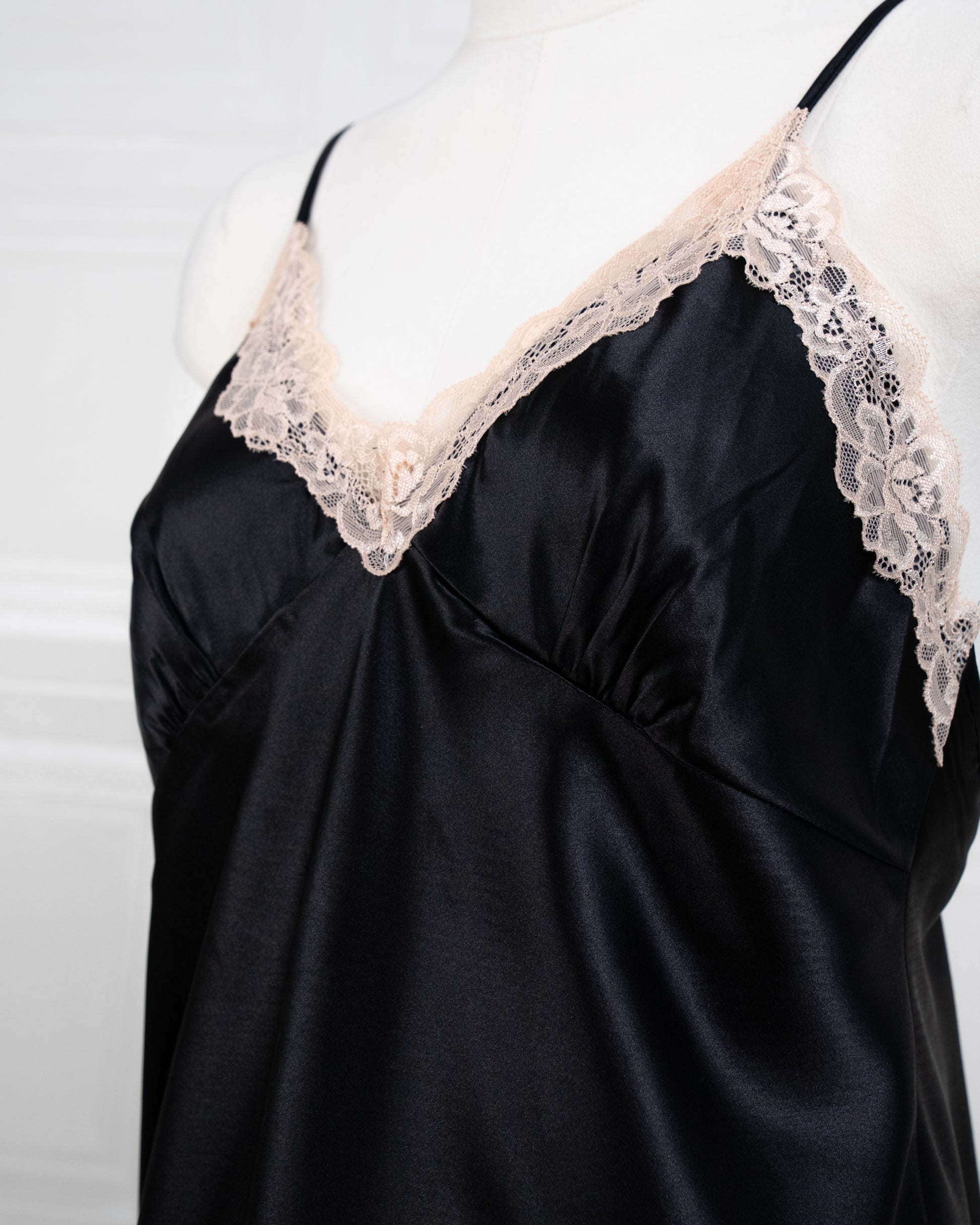 Cool Silk Slit Backless Dress Black - Fever Lingeries