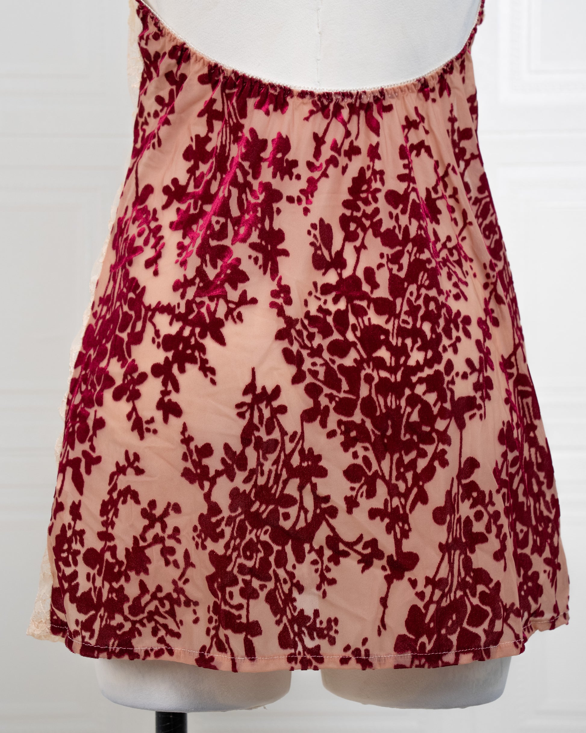 Heavy-Weight Printed Lace Cami Dress Red - Fever Lingeries