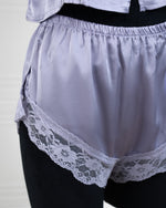 Satin&lace High Waist Cami Dress Lavender - Fever Lingeries