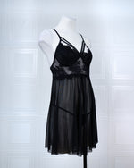 Designer-inspired Tulle Nightdress Black - Fever Lingeries