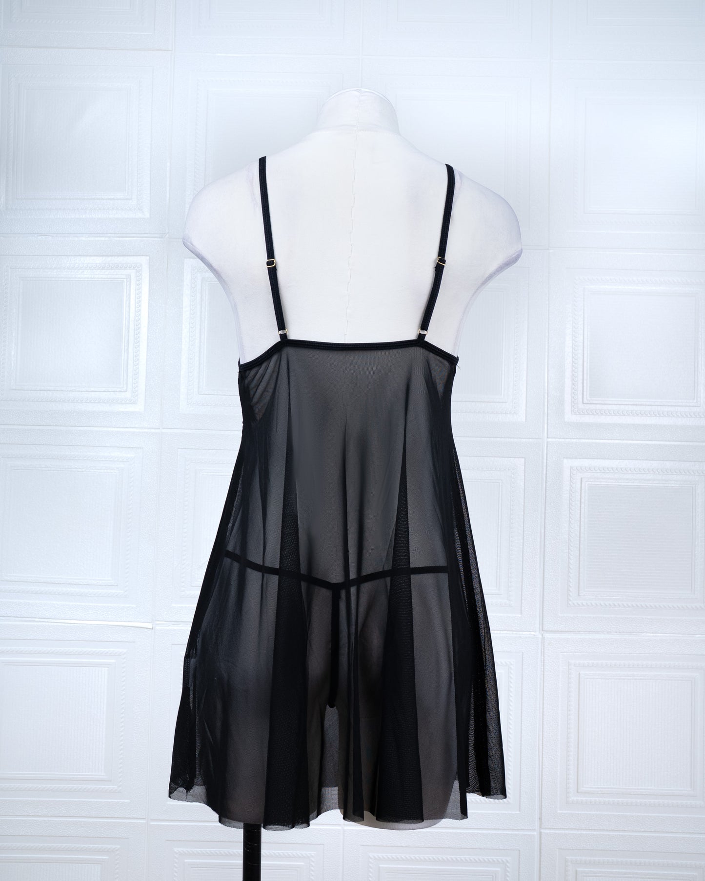 Designer-inspired Tulle Nightdress Black - Fever Lingeries