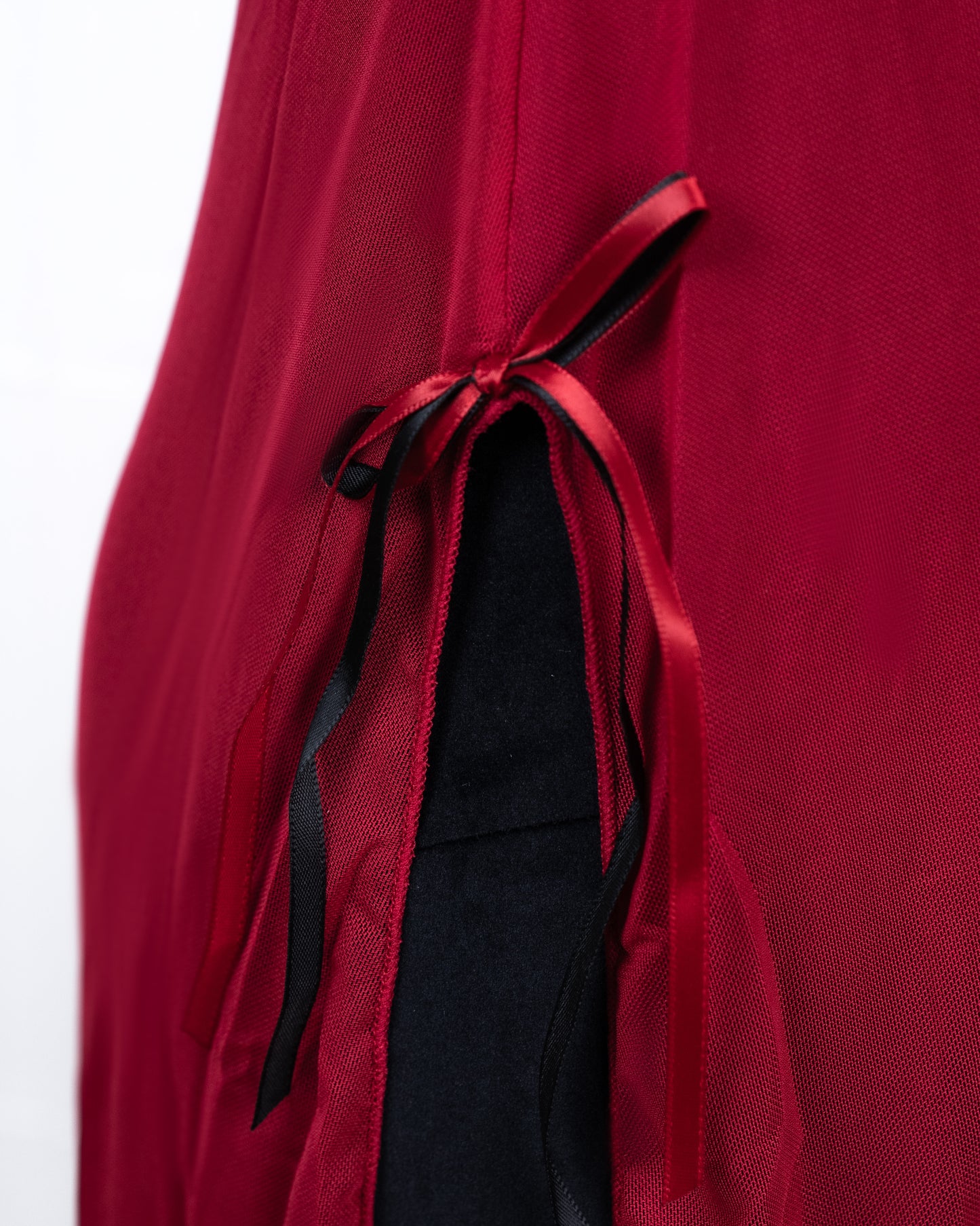 Sheer Slit Pearl-embellished Lace Slip Dress Red - Fever Lingeries