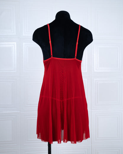 Designer-inspired Tulle Nightdress Red - Fever Lingeries