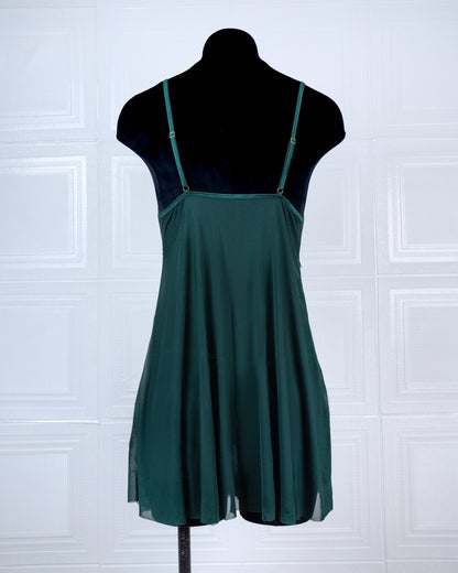 Designer-inspired Tulle Nightdress Green - Fever Lingeries