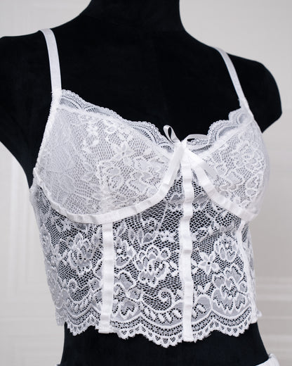 Lace Camisole and Ruffled Shorts Loungewear Set - Fever Lingeries