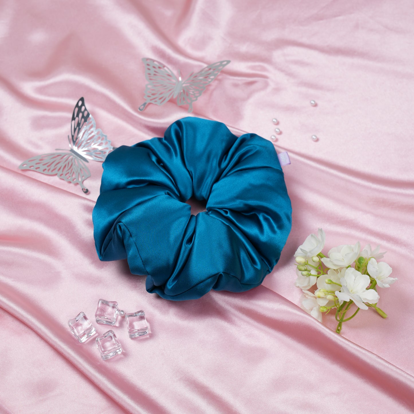 Silk Scrunchie Peacock’s Plume