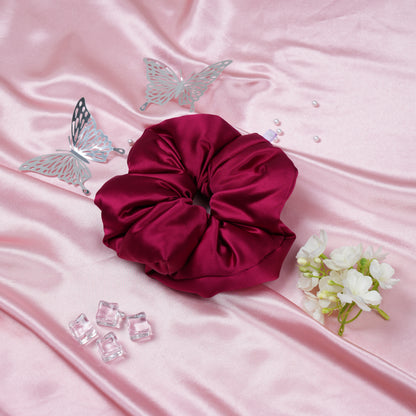 Silk Scrunchie Burgundy Velvet