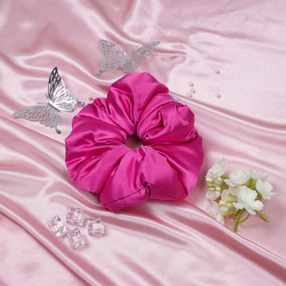 Silk Scrunchie Rose Fuchsia
