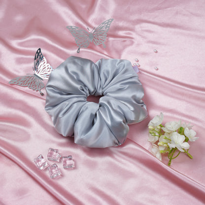 Silk Scrunchie Silver Mist