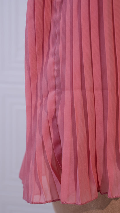 Serene Ribbon Pleat Babydoll Pink