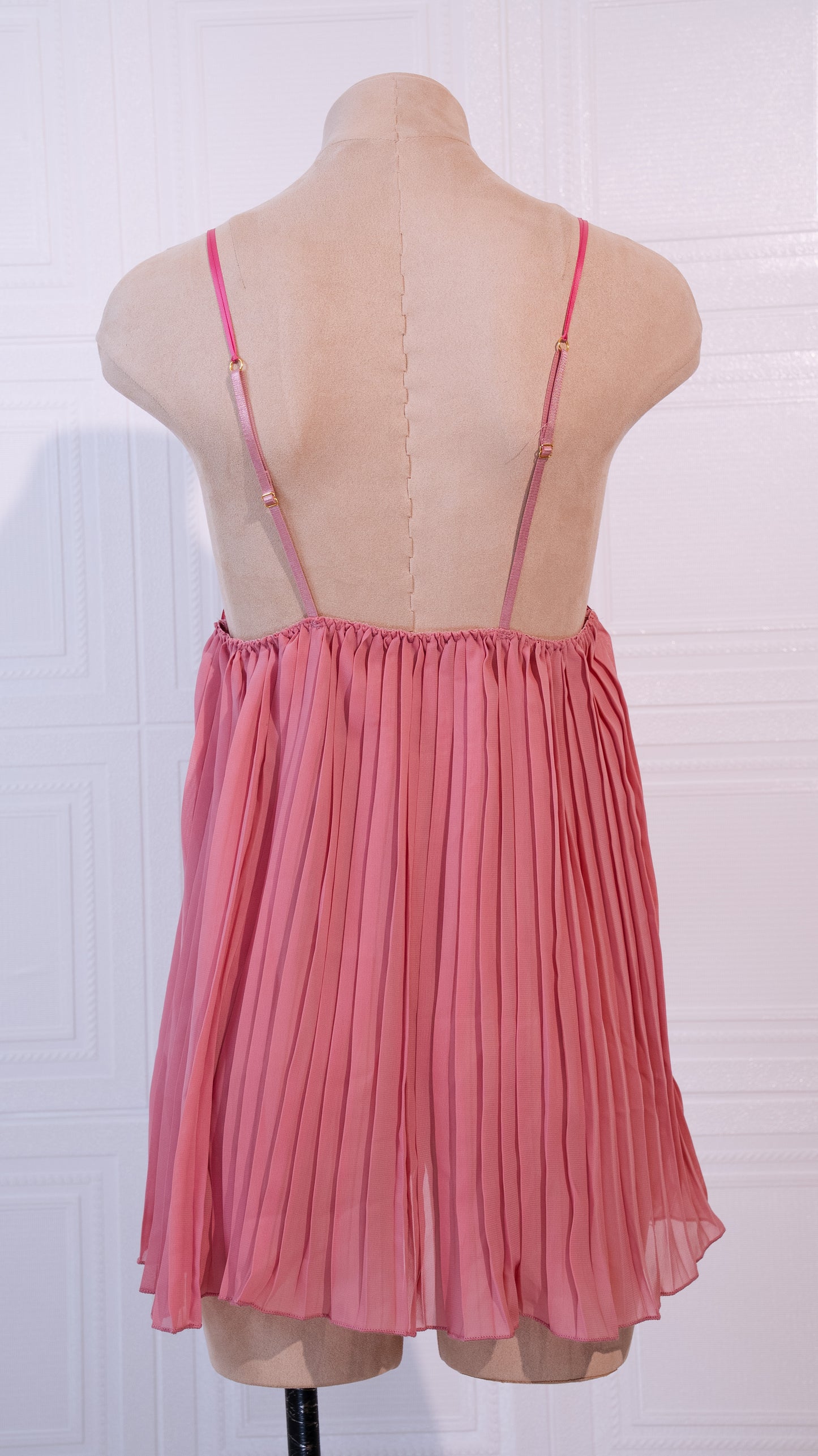 Serene Ribbon Pleat Babydoll Pink