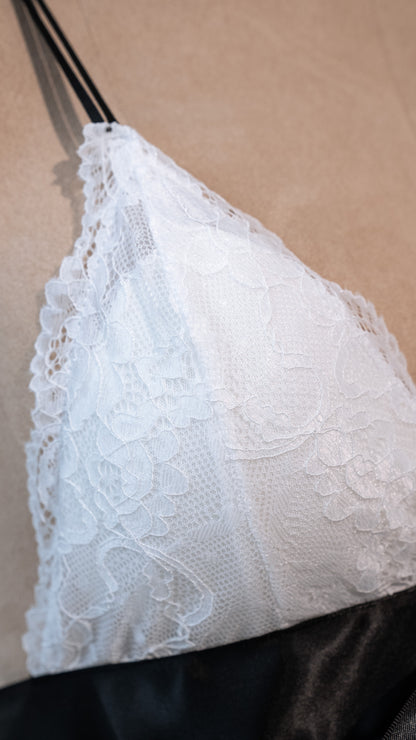 Serene Ribbon Pleat Babydoll White