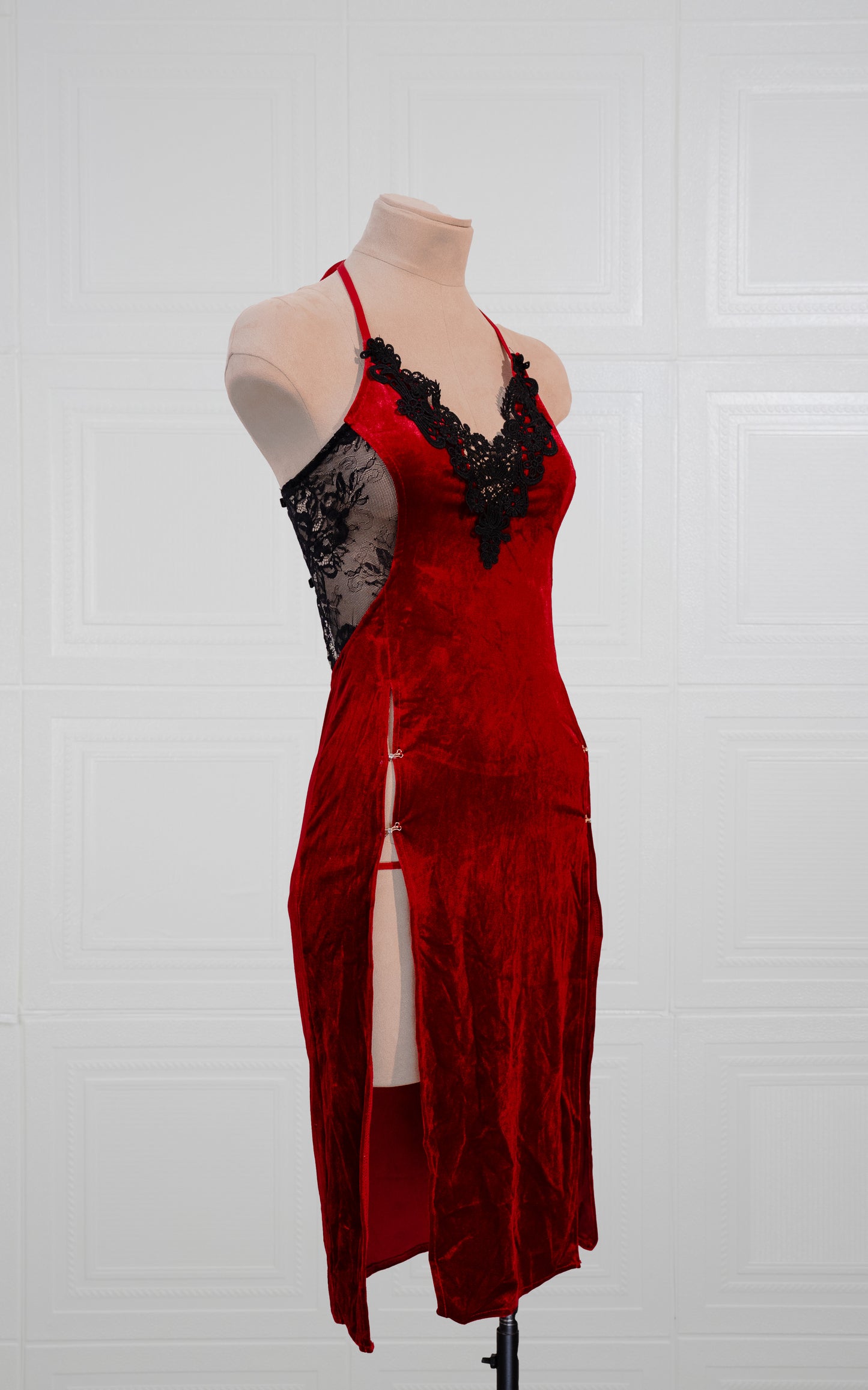 Crimson Eclipse Open-Back Gown