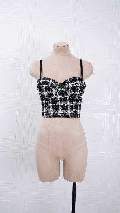 Tweed Charm Corset black