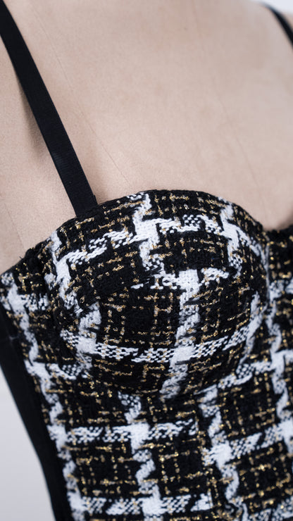 Tweed Charm Corset black