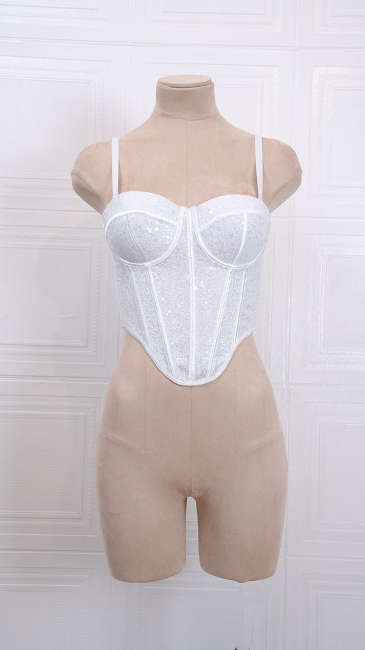Midnight Spark Corset White
