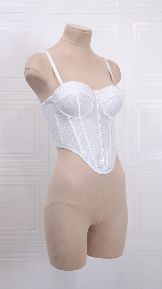 Midnight Spark Corset White