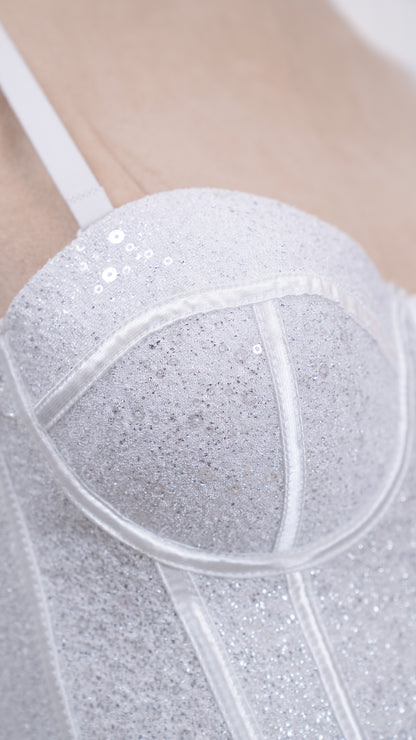 Midnight Spark Corset White