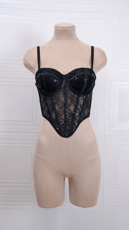 Ethereal Lace Corset Black