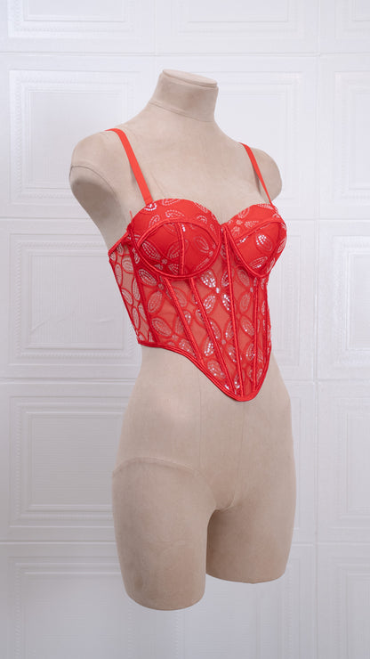 Ethereal Lace Corset Red