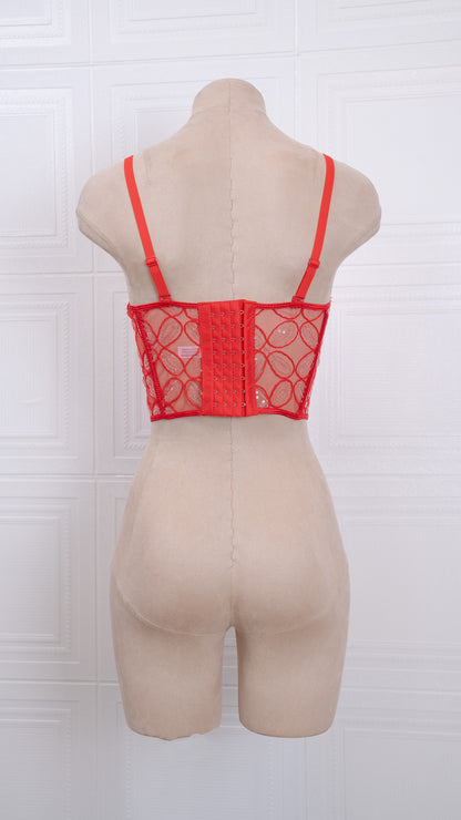 Ethereal Lace Corset Red