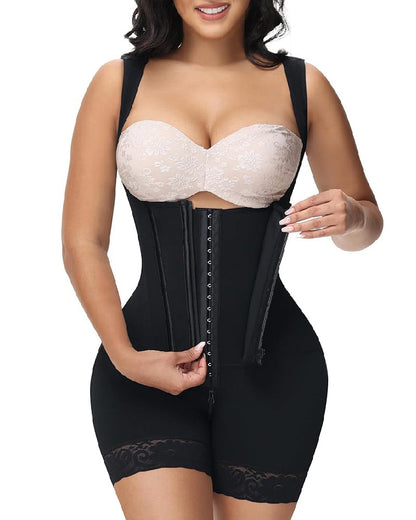 Silkye® High compression Front Zipper Mid Thigh Shapewear