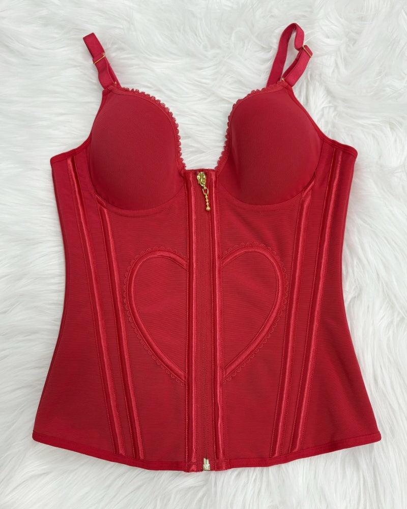 Fajas Colombianas Love Pattern Corset Top Tummy Tuck Waist Trainer