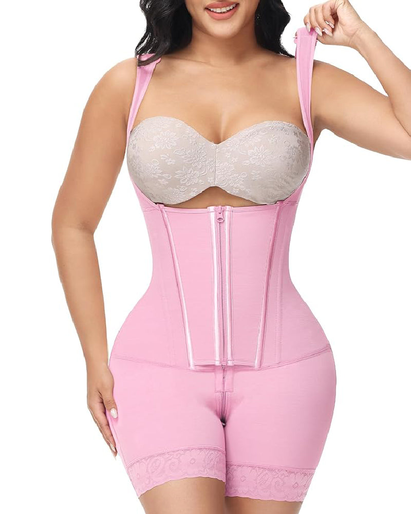 Silkye® High compression Front Zipper Mid Thigh Shapewear