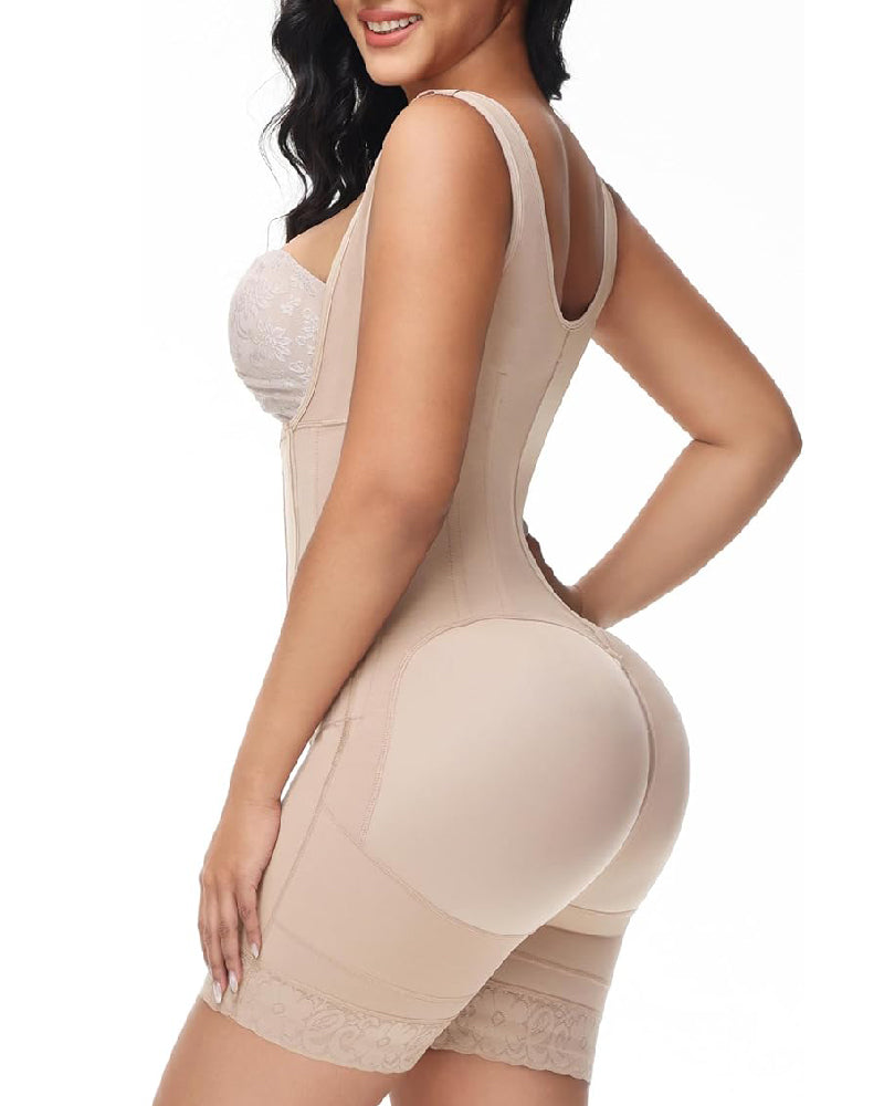 Silkye® High compression Front Zipper Mid Thigh Shapewear