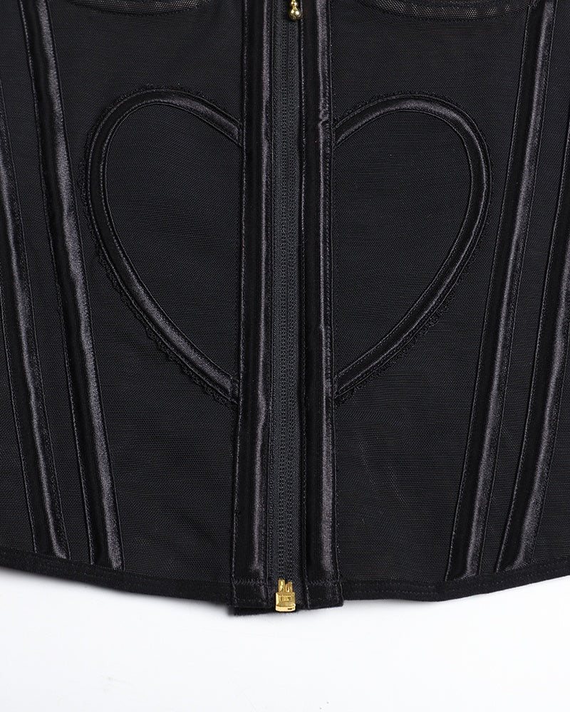 Fajas Colombianas Love Pattern Corset Top Tummy Tuck Waist Trainer