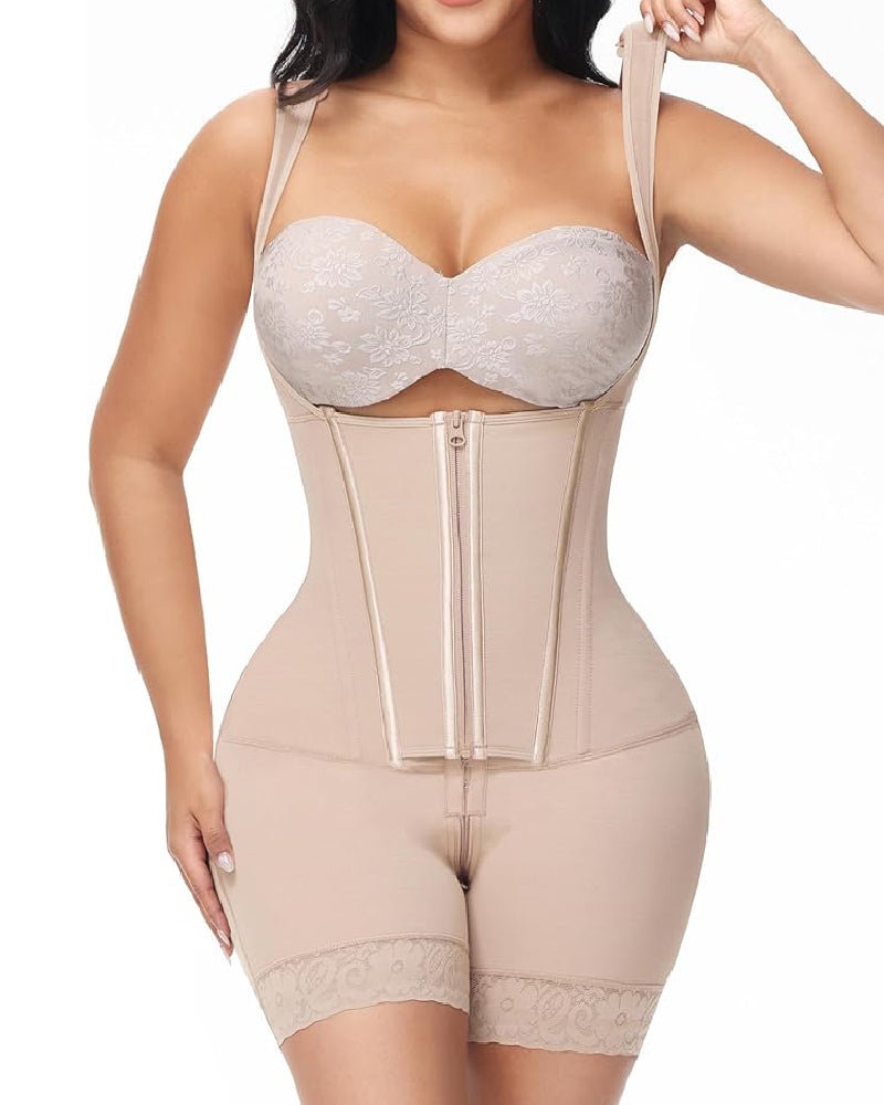 Silkye® High compression Front Zipper Mid Thigh Shapewear