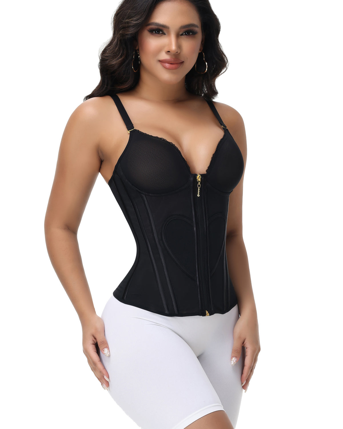 Fajas Colombianas Love Pattern Corset Top Tummy Tuck Waist Trainer