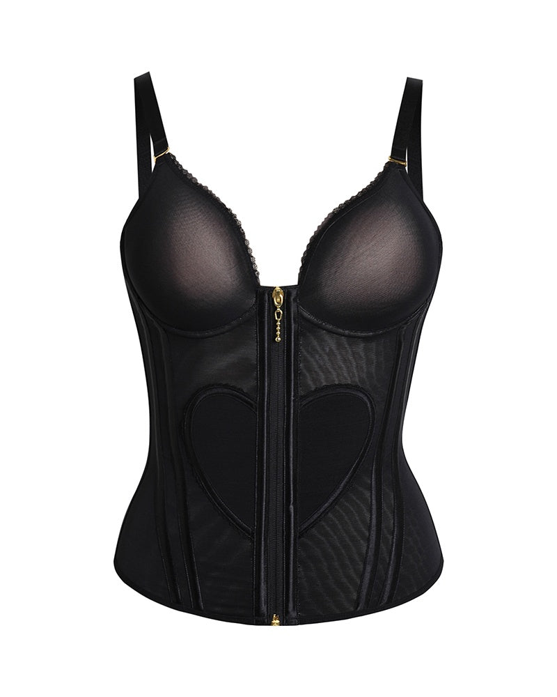 Fajas Colombianas Love Pattern Corset Top Tummy Tuck Waist Trainer