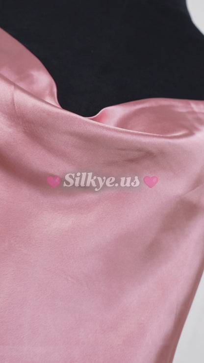 Elegant Silk Butterfly Strap Cami Nightgown Pink