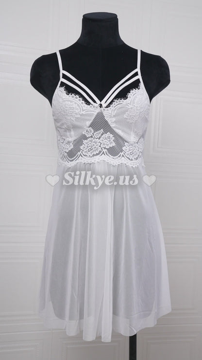 Designer-inspired Tulle Nightdress White