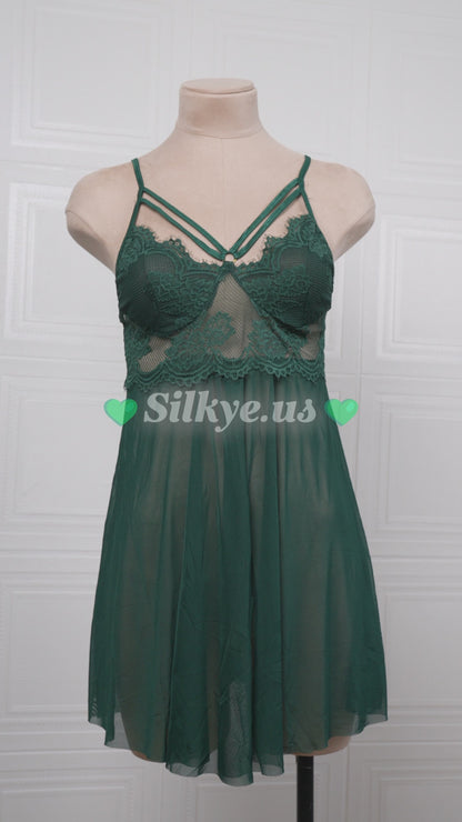 Designer-inspired Tulle Nightdress Green