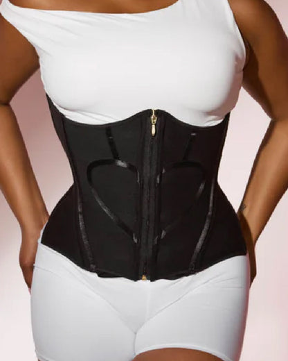 Hourglass Heart Pattern Waist Trainer Bone Tummy Control Corset